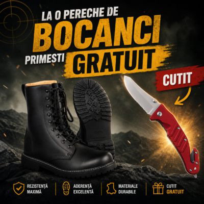 Bocanci din piele Combat