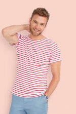 Tricou barbati gat rotund cu dungi-SO01398