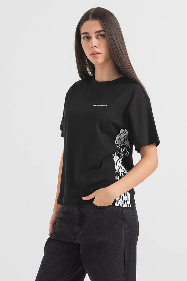 Tricou de bumbac organic cu model-Karl Lagerfeld